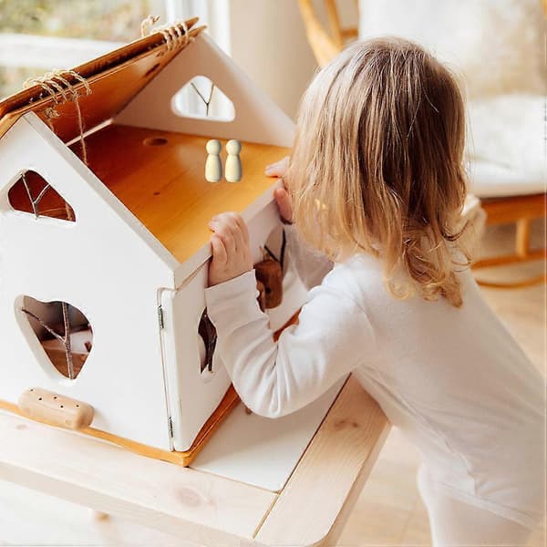 Mini trædukker DIY træhåndværk til dekoration 12 stk DIY trædukke sæt[DB]