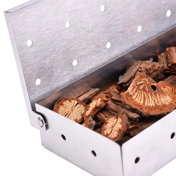 Grillaholics Røykeboks for Gass- og Kullgriller – Stor Treflisbeholder i Rustfritt Stål