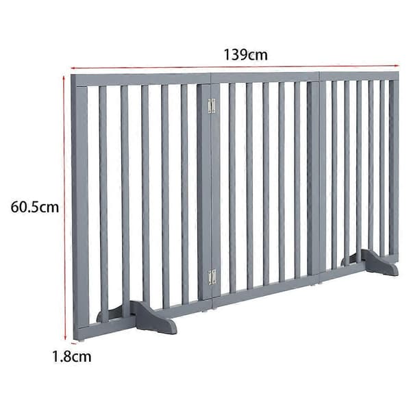 Træ foldbar fritstående 3-panel hundelåge