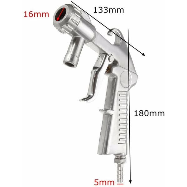 Pneumatic Siphon Sandblasting Gun, Glass Descaling Tool with 4 Ceramic Nozzles in Different Sizes - 1 pc.