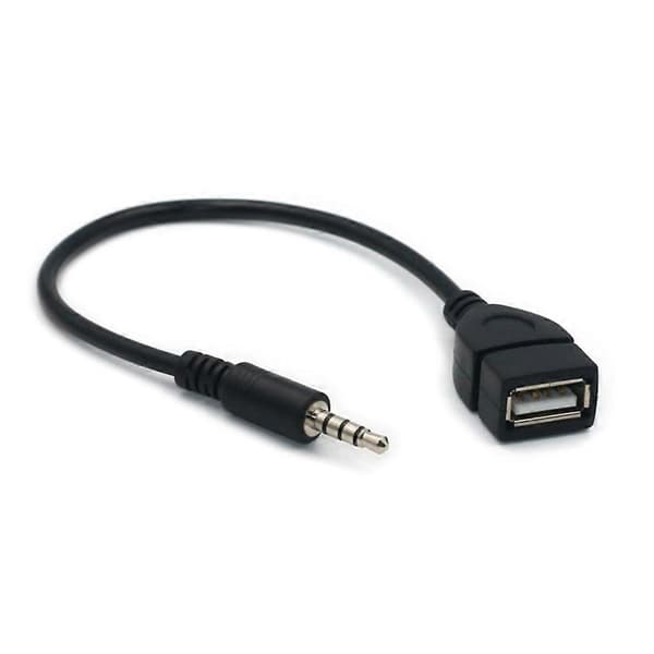 AUX til USB-adapter Lyd Musikk Bilstereo Hankontakt til USB Hunkabel