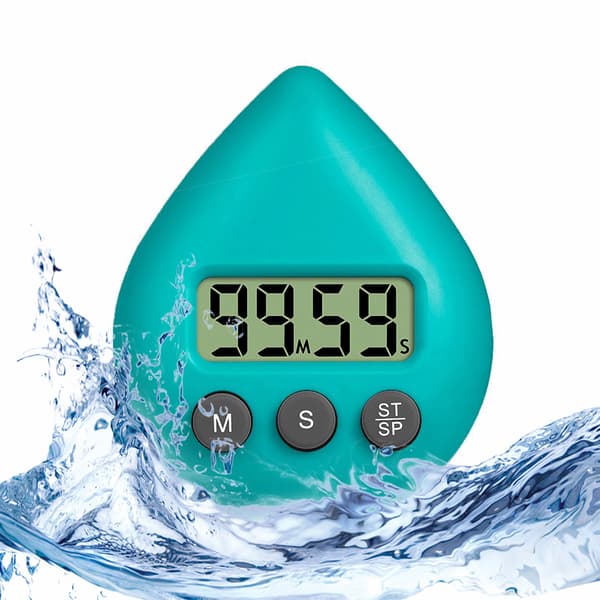 Silent, Non-Ticking Battery Operated Shower Timer, Waterproof Digital Timer, Small Cute Timer with Cute Hook (Green)