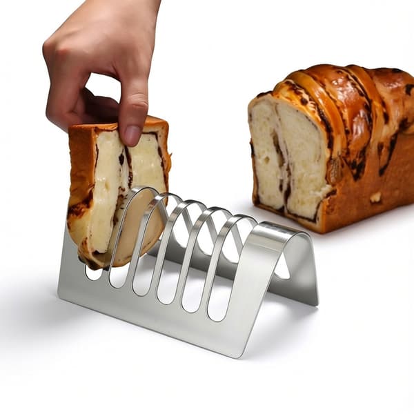 Brødholder til 6 skiver i rustfrit stål, tørrestativ
