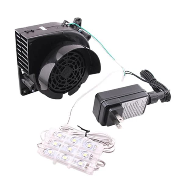 12V 1,5A Oppblåsbar Luftvifte Erstatningsviftemotor Med 3 LED-lys Fg