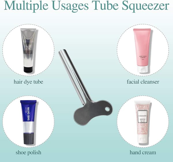 12-pack Reusable Steel Tube Squeezers - Space-Saving Organizer