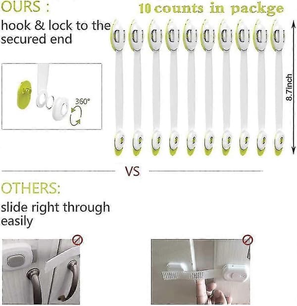 Child Safety Locks 10-pack - No Tools or Drilling Required-CE db