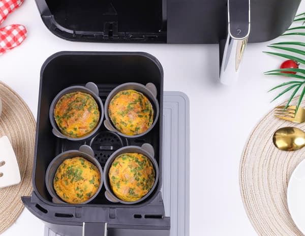 Ramekiner til Airfryer, Æggeforme til Airfryer, Sæt med 4 - Sort