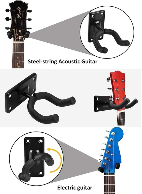 2-pak vægmonteret guitarstativ til ukulele, akustisk guitar, klassisk