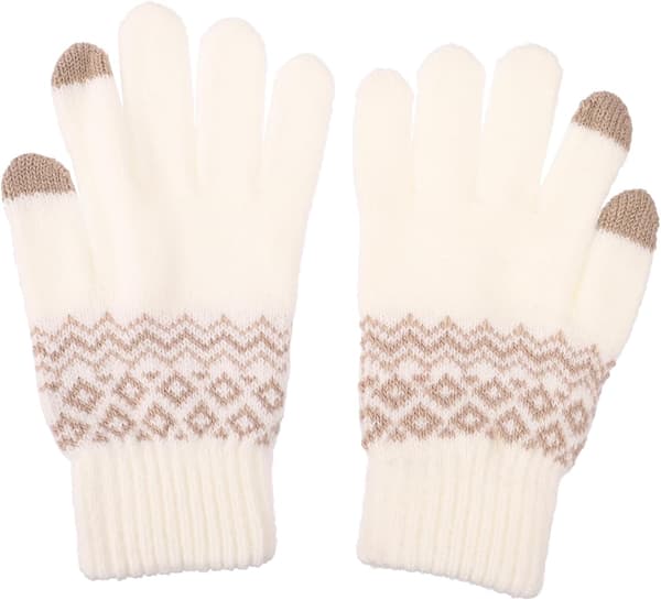 Dame vinterstribede handsker touchscreen varme strikkede handsker, touchscreen elastisk manchet sms varme handsker