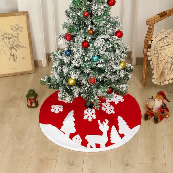 Jul Shu Bomull Jacquard Älg Granmatta Julgran