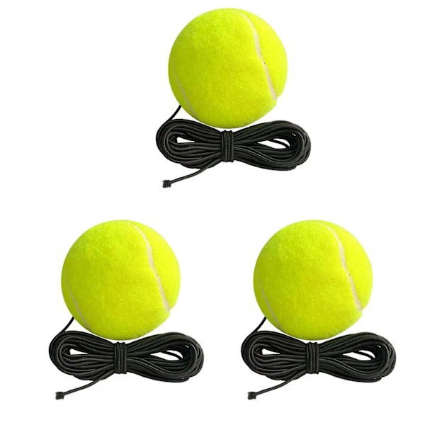 Tennisboll med Snöre för Tennistränare Träning Hög Elasticitet Träningsboll för Självstudier Tennisträning 3pcs
