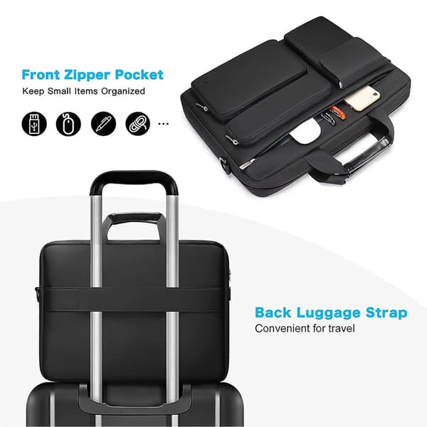 Protective Laptop Case 13 inch Laptop Sleeve, Open Bag with 2 Raised & 1 Flap & 1 Handle & Belt
