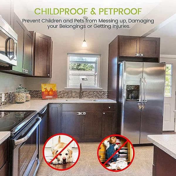 Sliding Cabinet Lock Child Safety Lock for Cabinet Doors Security U-shaped Locks (6 Pcs, White)
