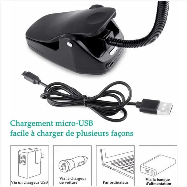 BF Nodelampe, 3 farvetemperaturer, 9 dæmpbare tilstande, DJ Piano Sengelampe, USB-opladerkabel