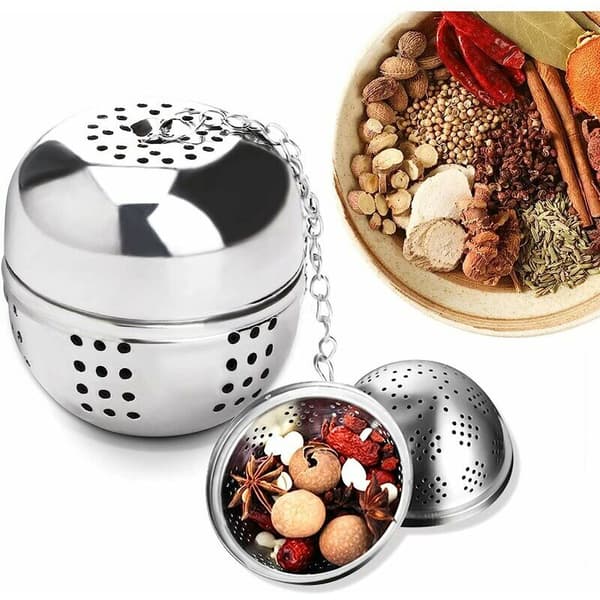 2-delt teinfuser i rustfrit stål, teinfuser til te, krydderier og de fleste kopper og tekander