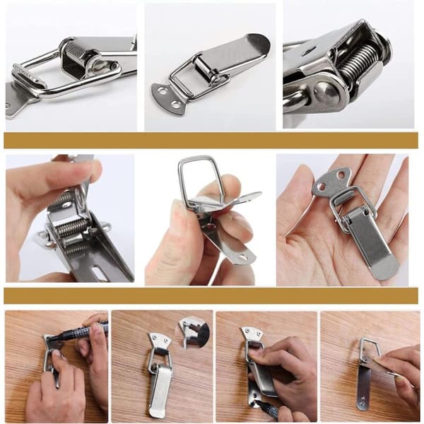 Stainless Steel Toggle Latch with Screws, 56mm Lever Latch, Spring Latch, Clip, Box, Toolbox