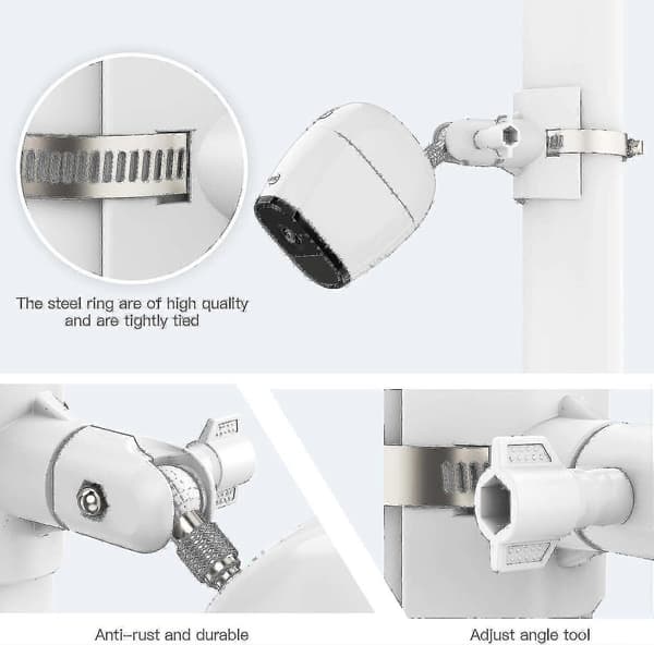 Universal Pole Mount for Arlo Pro 4 Arlo Pro 3 Arlo Pro 2 Eufycam 2c Eufycam 1 and 2 Eufycam E Arlo Ultra Ultra 2 Security Camera (White - 1-Pack)