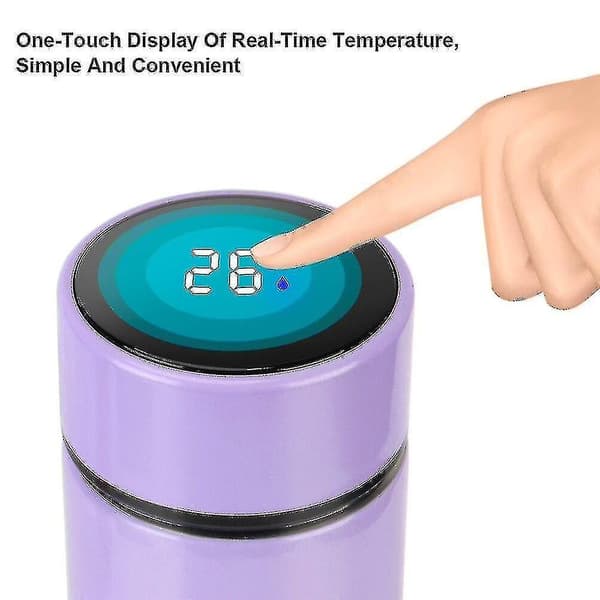 500 ml Smart isoleringsmugg, kaffemugg, LED digital temperaturdisplay, utomhusresor, termos