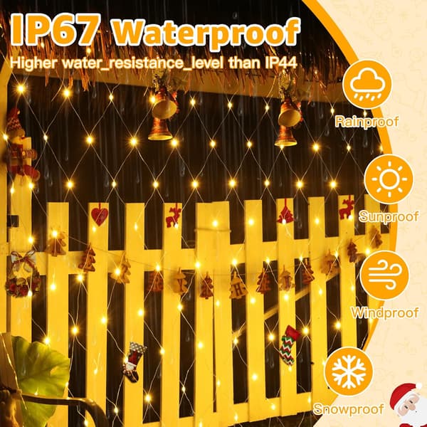 8-Mode IP67 Waterproof Outdoor Net Lights with Remote Control-FY-