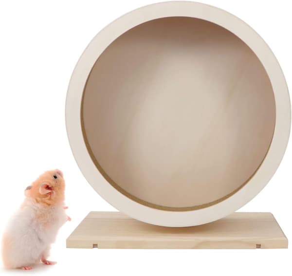 Small Pet Exercise Wheel Hamster Wood Silent Running Wheel Toy