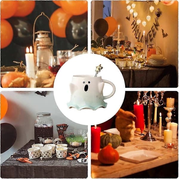 Halloween Ghost Pumpkin Coffee Mug, Halloween Ceramic Mug with Handle for Kitchen Dining