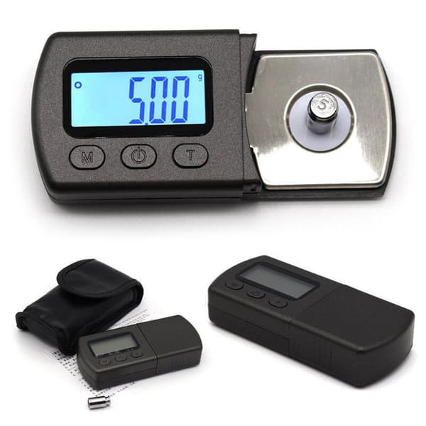 Digital Mini Scale for Turntable Stylus Force Gauge with LCD Backlit Blue Screen Precision 0.01g Compatible with Phonograph Records