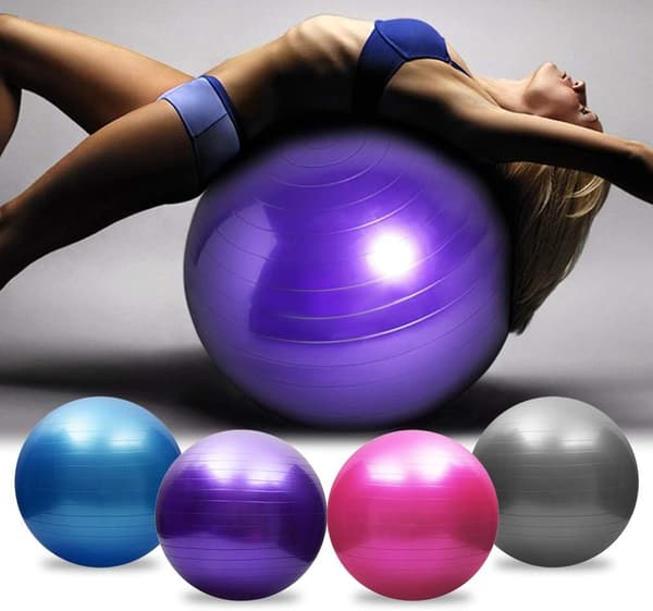 Tykk og stabil anti-burst yogabold - blå 65 cm