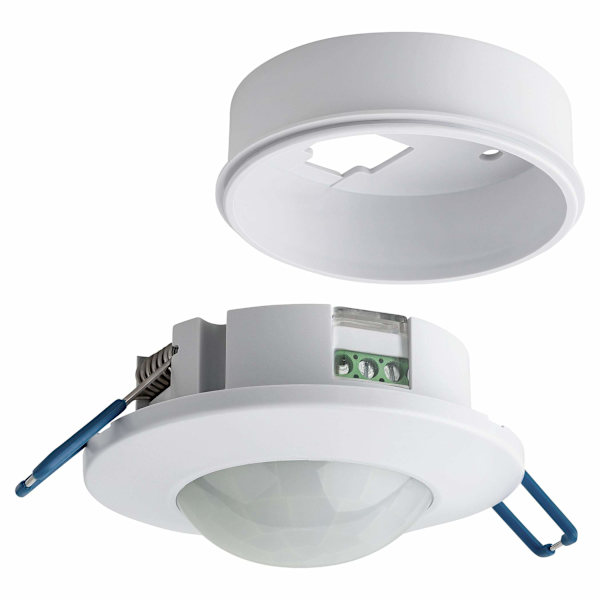 2X Sisätilojen Liiketunnistin, Upotettu ja Kattoon Asennettava, Ohjelmoitava, Infrapuna-anturi, 8m / 360°, Sopiva LED, Max. 1200W/600W
