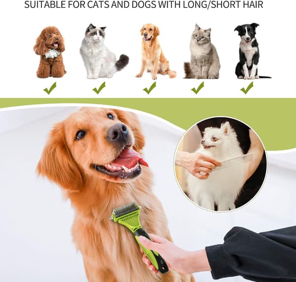 1 pc (Green) Pet Grooming Dematting Comb Tool Kit Double Teeth