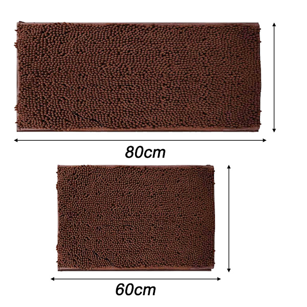 Badrumsmatta Set 2 Delar Tjock Chenille Badrumsmatta, Mjuk Snabbtorkande Badrumsmattor Plysch Absorberande Badrumsmattor Med Halksäker PVC-Baksida, Matta för Style 4