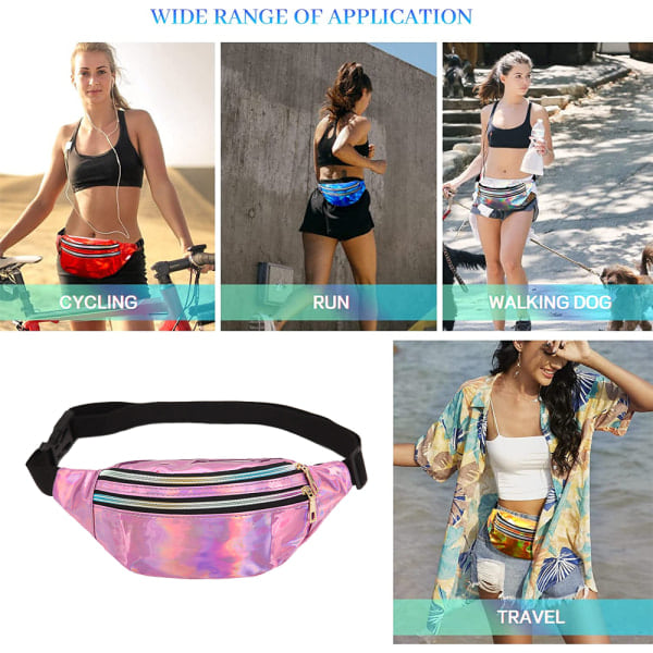 TG Fanny Packs til Kvinder Festival Party Rave Shiny Phanny Pack Lilla