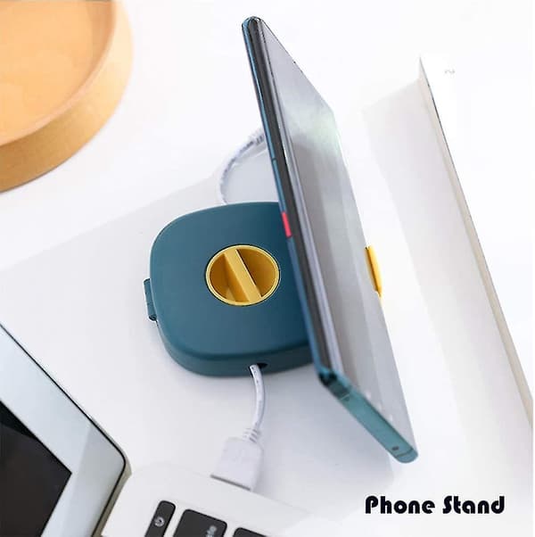 3-pack Compact Cable Management Spool with Phone Stand Function for Desk USB Cables, Reel, Retractable Wire Reel, Tangle-Free Charging Organizer, Case