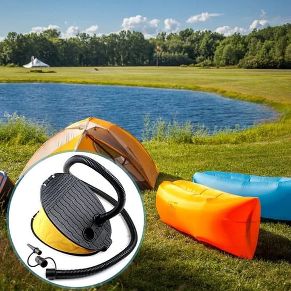 Fodluftpumpe, bærbar oppustelig flyderadpumpe, til camping, pool, oppustelig ring, luftmadras