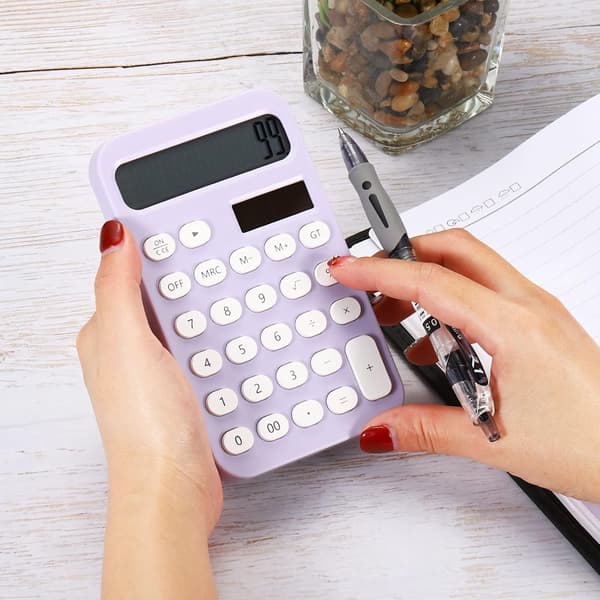 Desktop Calculator, 12-Digit Large LCD Display Standard Function Desktop Calculator Portable Cute Calculator for Home Office