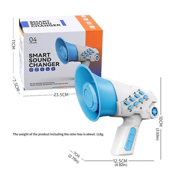 Multifunksjonell Stemmeforvrenger Megafon Opptaksfunksjon Reisevennlig Design Spøkesamlinger Blå Blå Blue