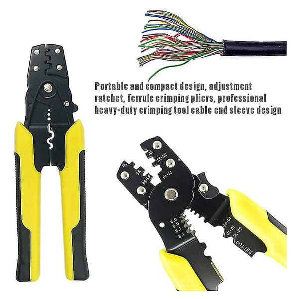 1 pc Crimping Tool Crimper Pliers Wire Crimper Adjustable Crimping Range For Cutting And Crimping Cab