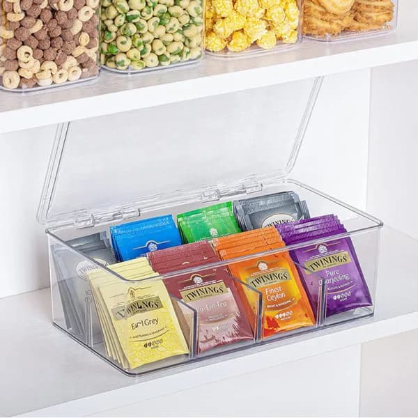 Teabag Storage Box Office Multifunctional Storage Box with Lid A2