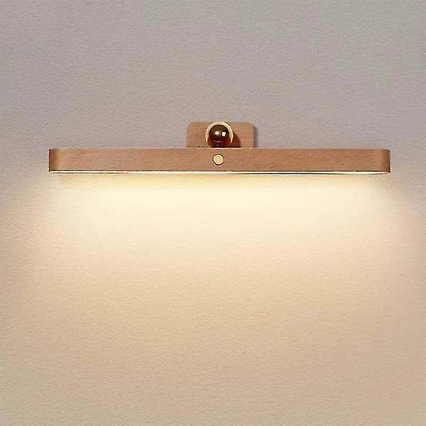 Dimmable LED Wall Lamp with Touch Switch and Battery, Wooden Wall Lamp, 4W, USB Rechargeable Cabinet Light