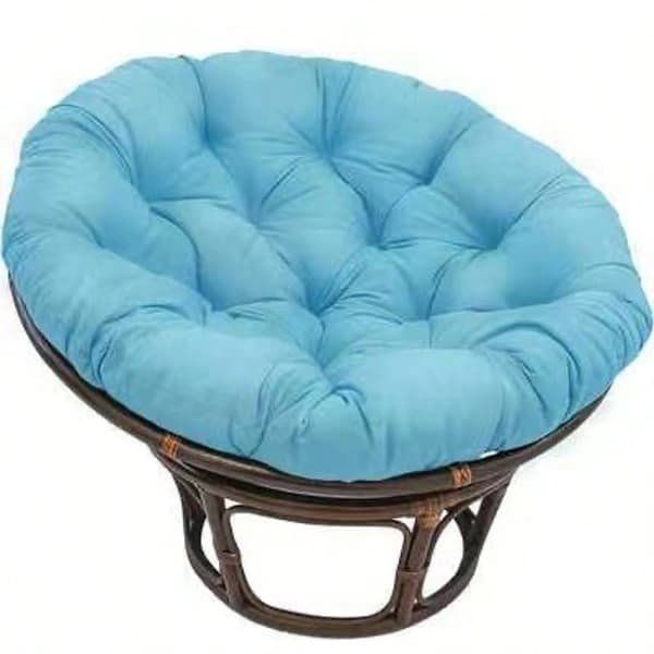Runde Tuftede Puter, Tykk Ensfarget for Stol, Gulv & Hageseter blå blue 60*60cm