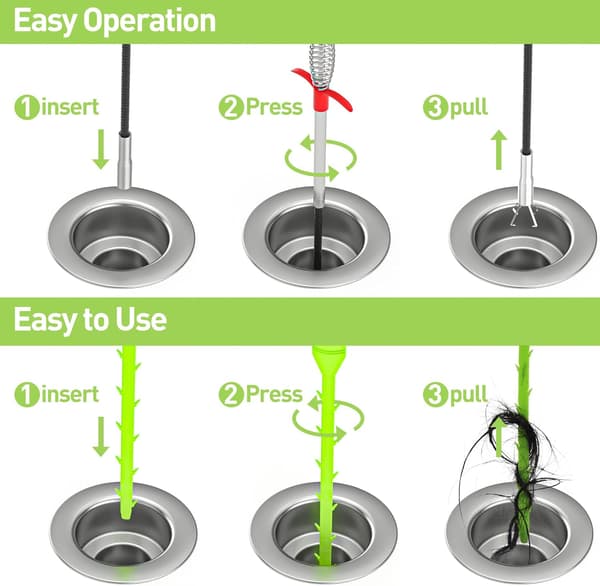 Flexible Grabber Claw for Picking Up Items (Drain Cleaning Tool), with 4 Claws Bendable Hose for Picking Up Items