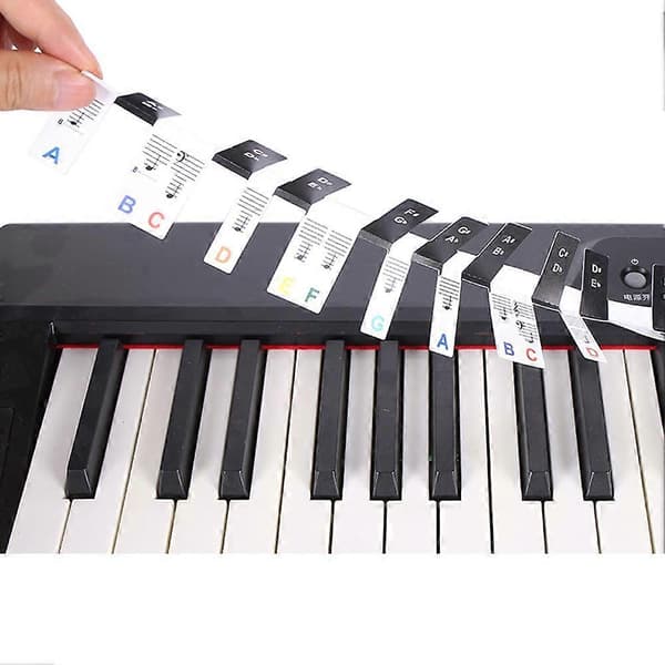 Removable 88-Key Piano Keyboard Labels Reusable Piano Decal