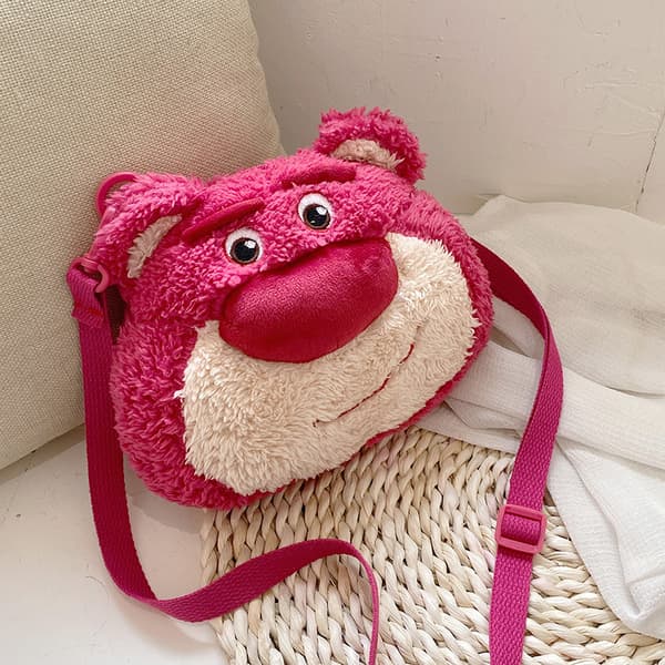 1 st rosa björn plyschleksak barn diagonal väska
