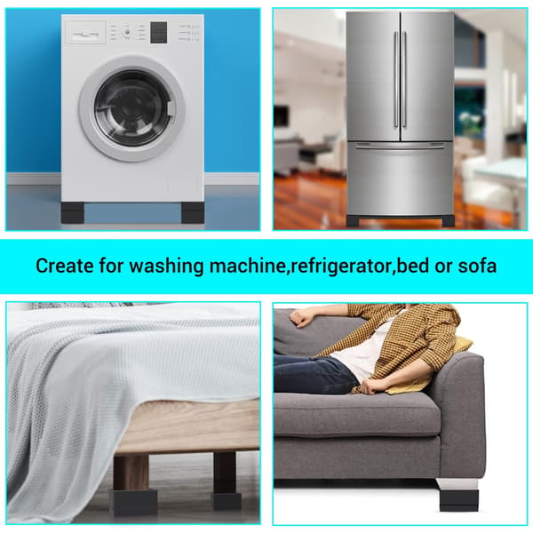 4-pack Furniture Risers, Heavy Duty Adjustable Bed Risers for Bed, Desk, Sofa and Table