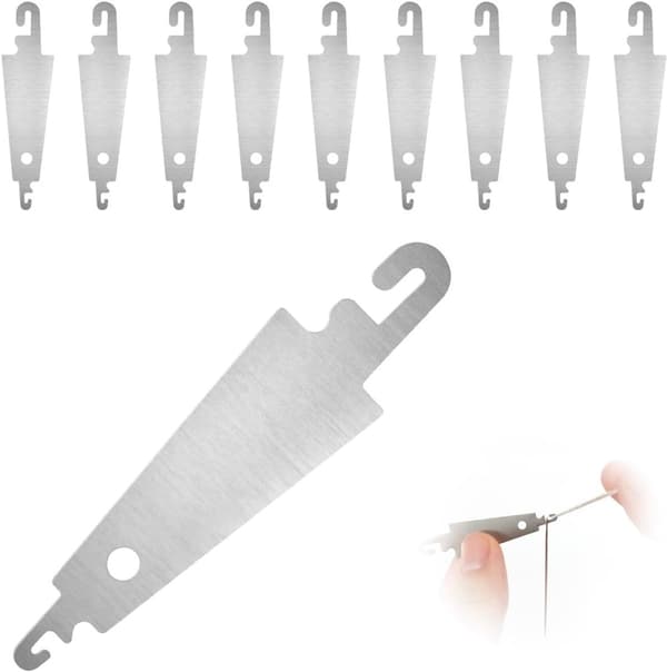 Threader Stainless Steel - 10 Pieces - Needle Threader for Embroidery & Cross Stitch - Robust Threader - Silver