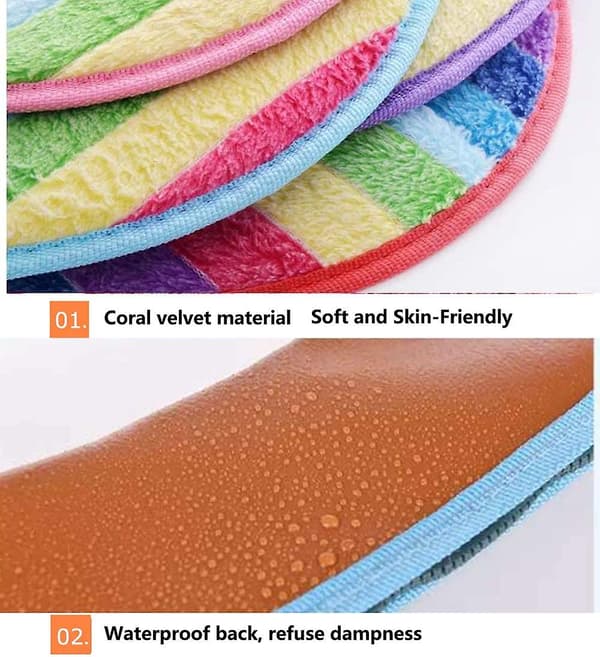Tjockt och varmt toalettstolsskydd, tvättbart och återanvändbart, 2-pack (regnbåge)
