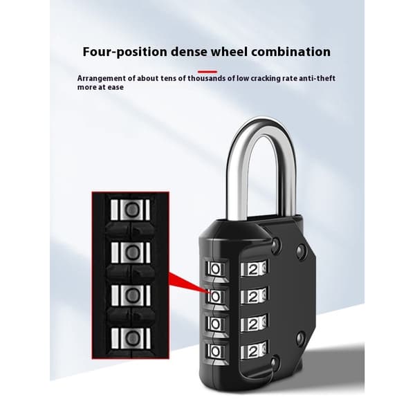 Combination Lock, 4-Digit Padlock for School Gym Locker, Fence, Toolbox, Case, Hasp Cabinet Storage (2-Pack, Black)