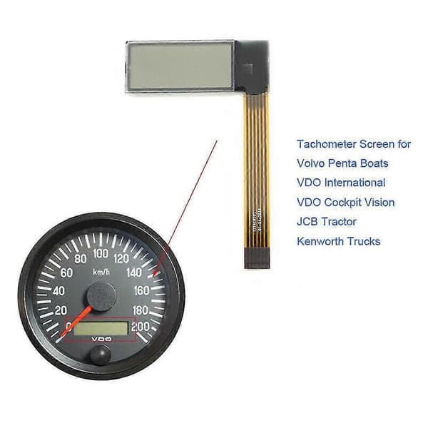 For Volvo Penta Marine Yanmar Tachometer Hour Meter LCD Display and Ribbon Cable