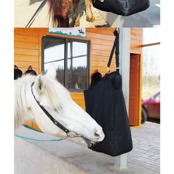 Høpose Hængende Gedefoderpose Premium Oxfordstof med Metalring og Rem