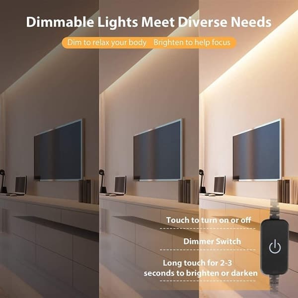2M Warm White Neon LED Strip 12V 3000K Dimmable, IP67 Waterproof Flexible, DIY Silicone LED Light Strip with Power Supply and Controller-FF-
