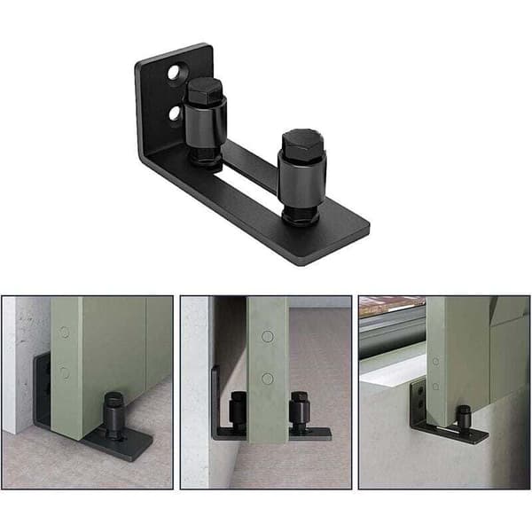 Adjustable Carbon Steel Floor Guide for Sliding Door, Compatible with Wall Mounting, Double Roller (2-Pack)
